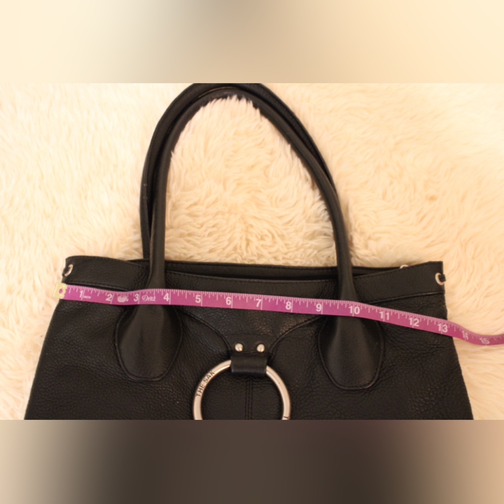 The Sak Elegant 100% Cowhide Large Leather Black Tote Hand Bag Satchel - Picture 10 of 13
